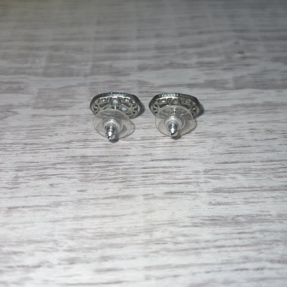 Kendra Scott Silver Elisa Iridescent Drusy Studs - Picture 3 of 7